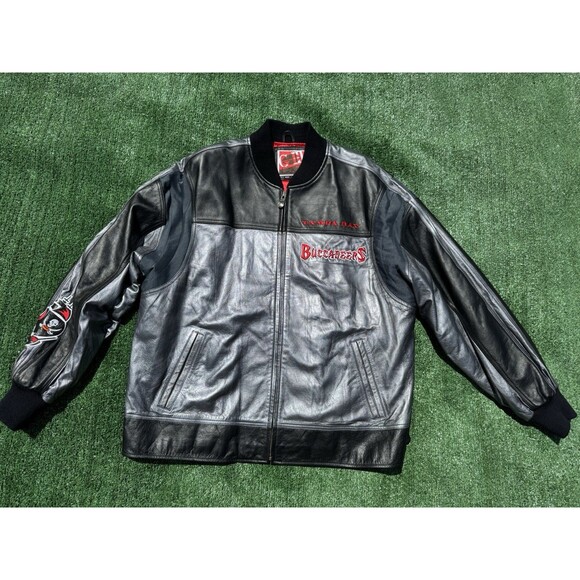 Vintage 90’s G3 G-III Carl Banks Tampa Buccaneers NFL Leather Jacket Sz Medium - Picture 1 of 12